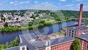 Massachusetts Mills aerial view, Lowell, MA, USA