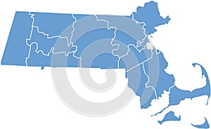 Massachusetts State by counties