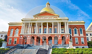 Massachusetts State House in Boston historic city center