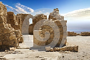 Massada fortress in israel photo