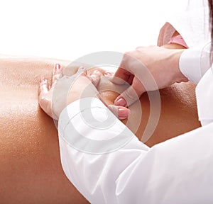 Massage of back. Spa resort.