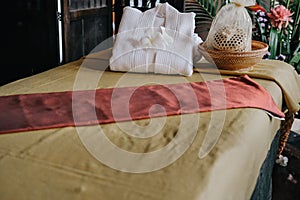 Massage bed in spa wellness center