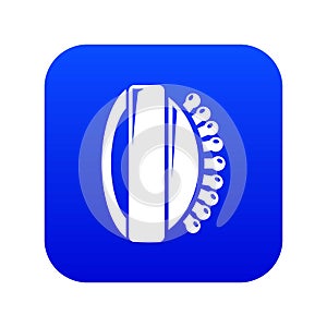 Massage brush icon blue vector