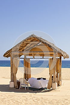 Massage Cabana on a secluded beach