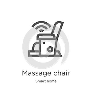 massage chair icon vector from smart home collection. Thin line massage chair outline icon vector illustration. Outline, thin line