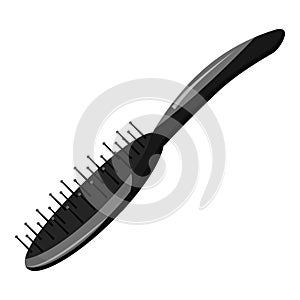 Massage comb icon, gray monochrome style