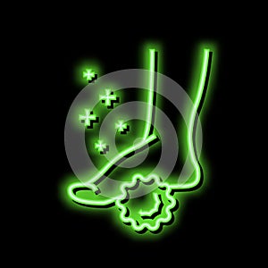 massage flat feet neon glow icon illustration
