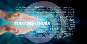 Massage heals word tag cloud