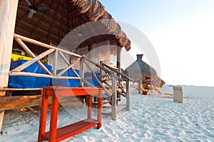 Massage hut on Caribbean beach