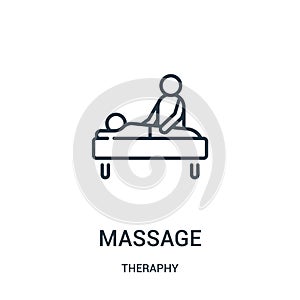 massage icon vector from theraphy collection. Thin line massage outline icon vector illustration