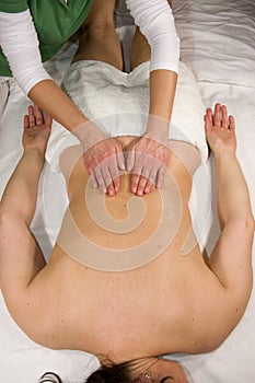 Massage at lumbar region photo