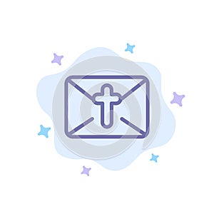Massage, Mail, Holiday, Easter Blue Icon on Abstract Cloud Background