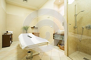 Massage room in wellness center