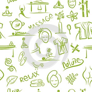 Massage and spa concept, seamless pattern for your