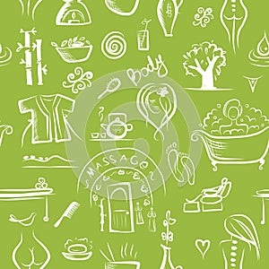 Massage and spa concept, seamless pattern for your