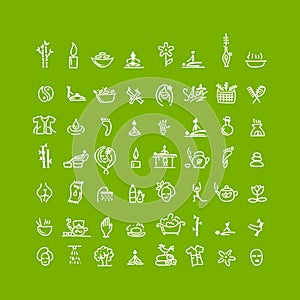 Massage and spa, icons set for your design