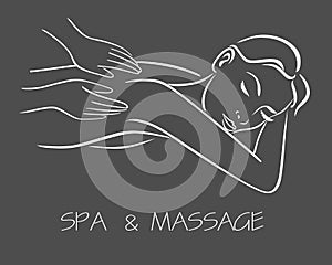 massage spa therapy line drawing