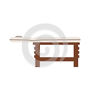 Massage table health spa vector illustration care treatment icon. Medicine massage table therapy symbol. Person beauty relaxation