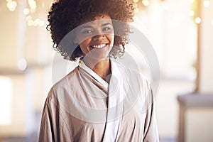 That massage was just what I needed. Portrait of a young woman enjoying a relaxing day at the spa.