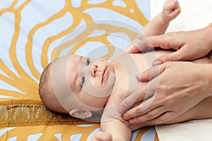 Massaging baby
