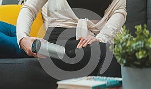 Massaging leg with massage percussion device