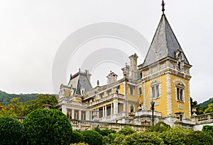 Massandra palace of Alexander III in Crimea. Elegant palace for Russian Emperor is architectural monument of the end XIX century