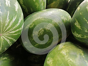 Massed watermelons. Summer fruit. Italy