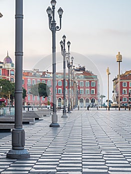 Massena square in morning in Nice, France