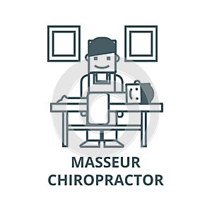 Masseur,chiropractor vector line icon, linear concept, outline sign, symbol