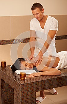 Masseur and client photo