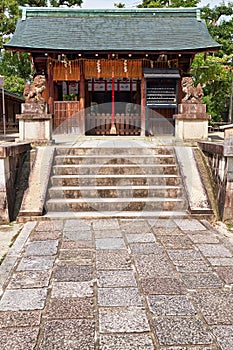 Massha Hachiman Shrine on the territory of Shikichi-jinja Shrine Wara-tenjin. Kyoto. Japan