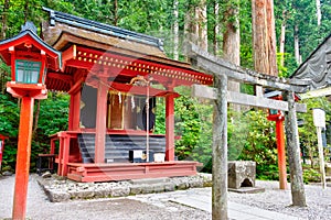 Massha Mitomo-jinja at Futarasan Shrine in Nikko, Tochigi, Japan. It is part of the World Heritage Site