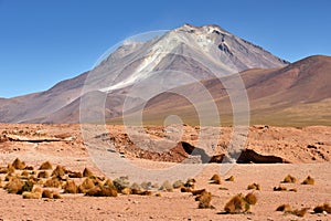 Massive andesite stratovolcano in the Andes photo