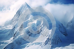 Massive avalanche mountains. Generate Ai