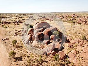 Massive boulders formed by erosion in the Karlu Karlu photo