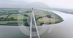 Massive cable-stayed bridge over the River Suir in Ireland. Waterford 5k