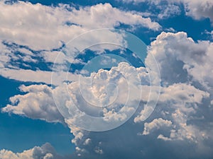 A massive cloud in the blue sky - cumulus congestus or towering cumulus