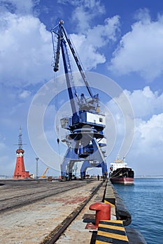 Massive crane at Port of Dalian, Liaoning Province, most northern ice-free port in China