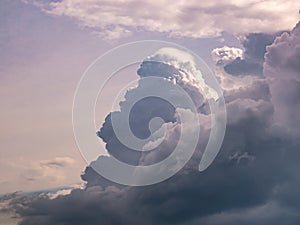 Massive and dark clouds Cumulus Congestus or Towering Cumulus rising high into the sky