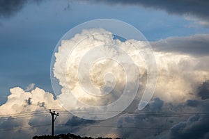 Massive Dark Pillar Cloud Formation Before Storm