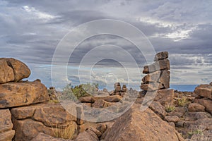 Massive Dolerite Rock Formations at Giant`s Playground near Keetmanshoop, Namibia