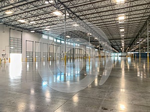 Massive Empty Industrial Warehouse Interior