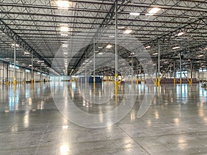 Massive Empty Industrial Warehouse Interior