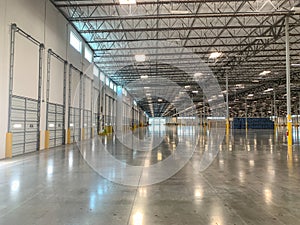 Massive Empty Industrial Warehouse Interior