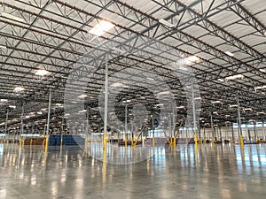 Massive Empty Industrial Warehouse Interior