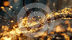 Massive Firenado Consuming a Forest Scene