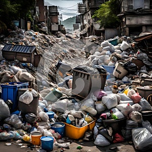 Massive garbage everywhere - ai generated image