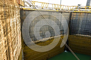 Massive gates at the Gatun locks