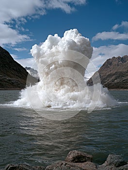 Massive glacial lake outburst flood photo