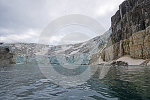 Massive Glacier Flowing Doiwn to the Sea